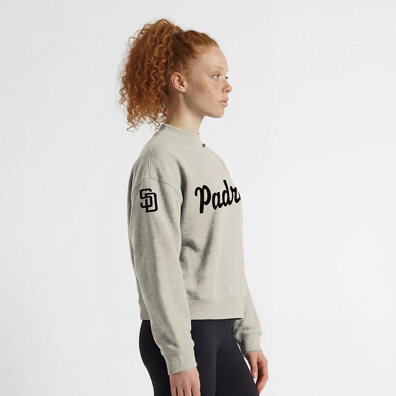 Women's Champion Stone San Diego Padres Triumph Tri-Blend Sweatshirt