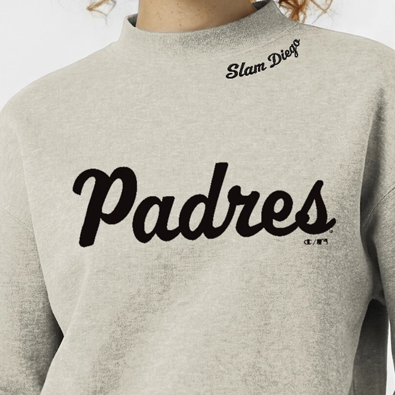 Women's Champion Stone San Diego Padres Triumph Tri-Blend Sweatshirt