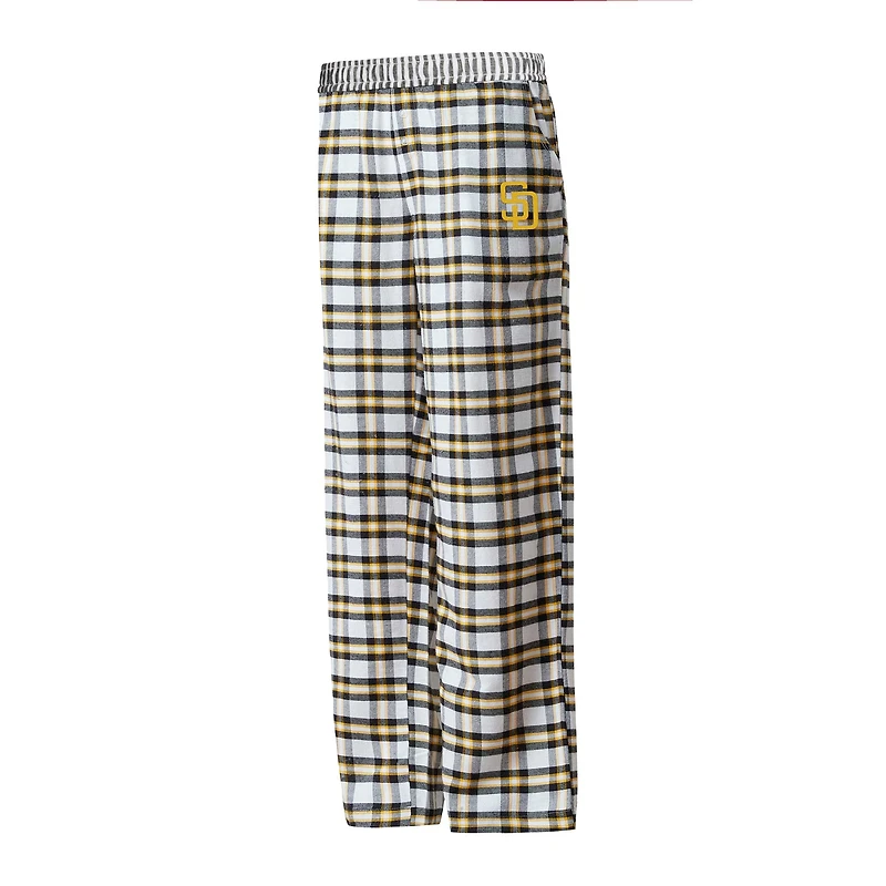 Pantalon de nuit en flanelle Concepts Sport noir/or San Diego Padres Sienna pour femmes