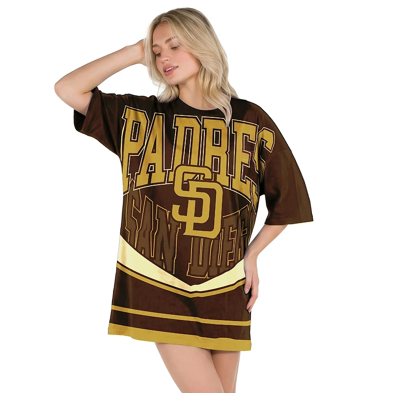Robe de nuit marron en maille mosaïque des Padres San Diego, la marque Concepts Sport, pour femme