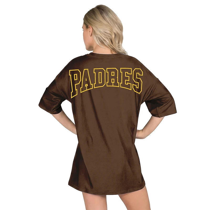 Robe de nuit marron en maille mosaïque des Padres San Diego, la marque Concepts Sport, pour femme