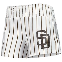 Concepts Sport - Short de nuit blanc à fines rayures San Diego Padres Reel pour femme