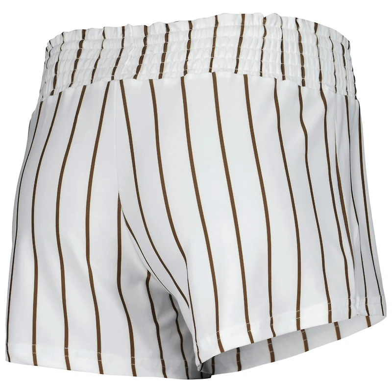 Concepts Sport - Short de nuit blanc à fines rayures San Diego Padres Reel pour femme