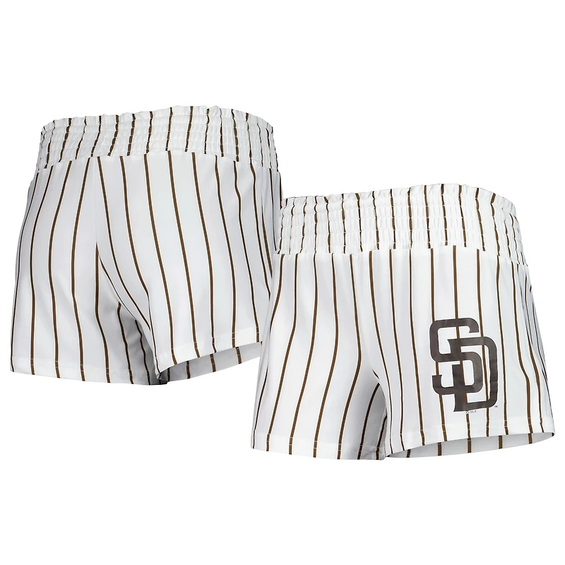 Concepts Sport - Short de nuit blanc à fines rayures San Diego Padres Reel pour femme