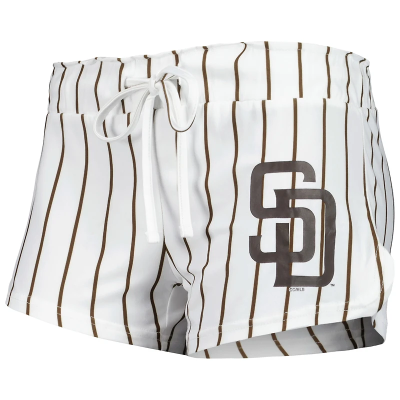Concepts Sport Ensemble de nuit avec débardeur et short à fines rayures San Diego Padres Reel pour femme