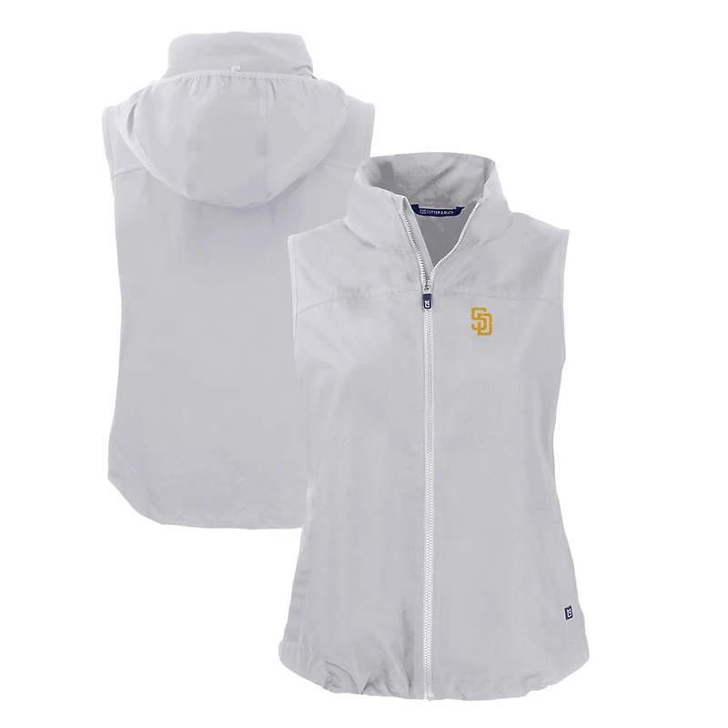 Women's Cutter & Buck Gray San Diego Padres Charter Eco Recycled Full-Zip Vest