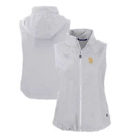 Women's Cutter & Buck  Gray San Diego Padres Charter Eco Recycled Full-Zip Vest