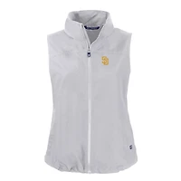 Women's Cutter & Buck  Gray San Diego Padres Charter Eco Recycled Full-Zip Vest