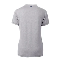 Women's Cutter & Buck Heather Gray San Diego Padres DryTec Forge Stretch V-Neck Blade Top