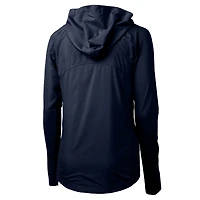 Women's Cutter & Buck Navy San Diego Padres Americana Logo Adapt Eco Knit Hybrid Recycled Full-Zip Hoodie