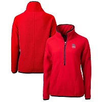 Women's Cutter & Buck Red San Diego Padres Americana Logo Cascade Eco Sherpa Fleece Half-Zip Pullover Jacket