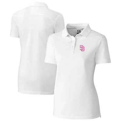 Women's Cutter & Buck White San Diego Padres City Connect DryTec Advantage Tri-Blend Pique Polo