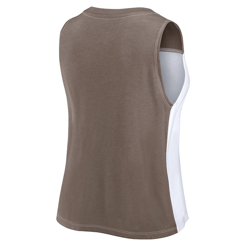 Débardeur color-block Fanatics marron/blanc San Diego Padres pour femmes