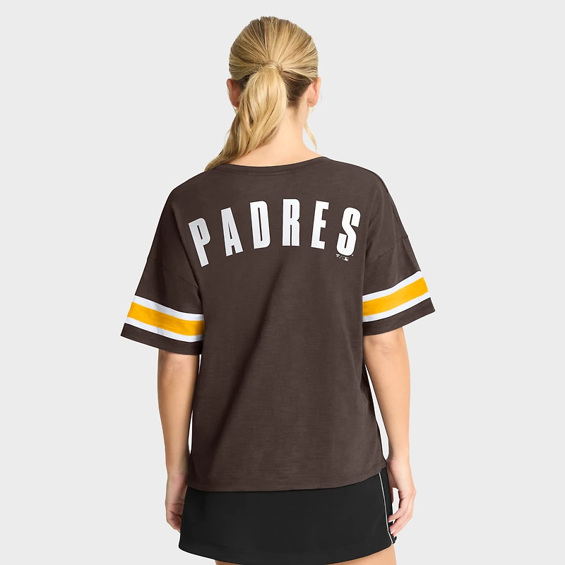 Women's Fanatics Brown San Diego Padres Curl Route T-Shirt