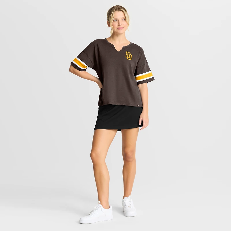 Women's Fanatics Brown San Diego Padres Curl Route T-Shirt