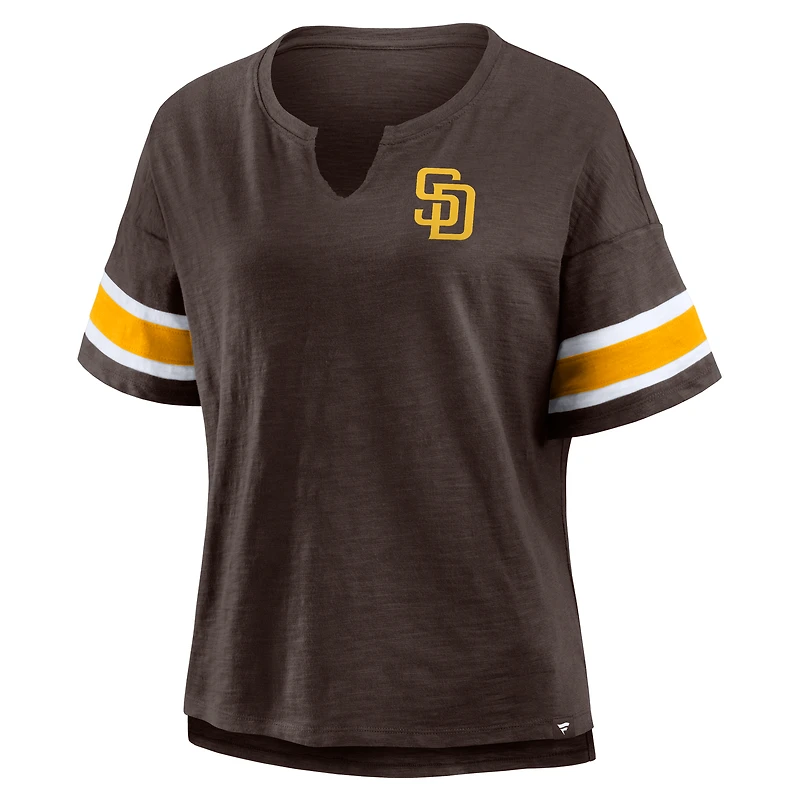 Women's Fanatics Brown San Diego Padres Curl Route T-Shirt
