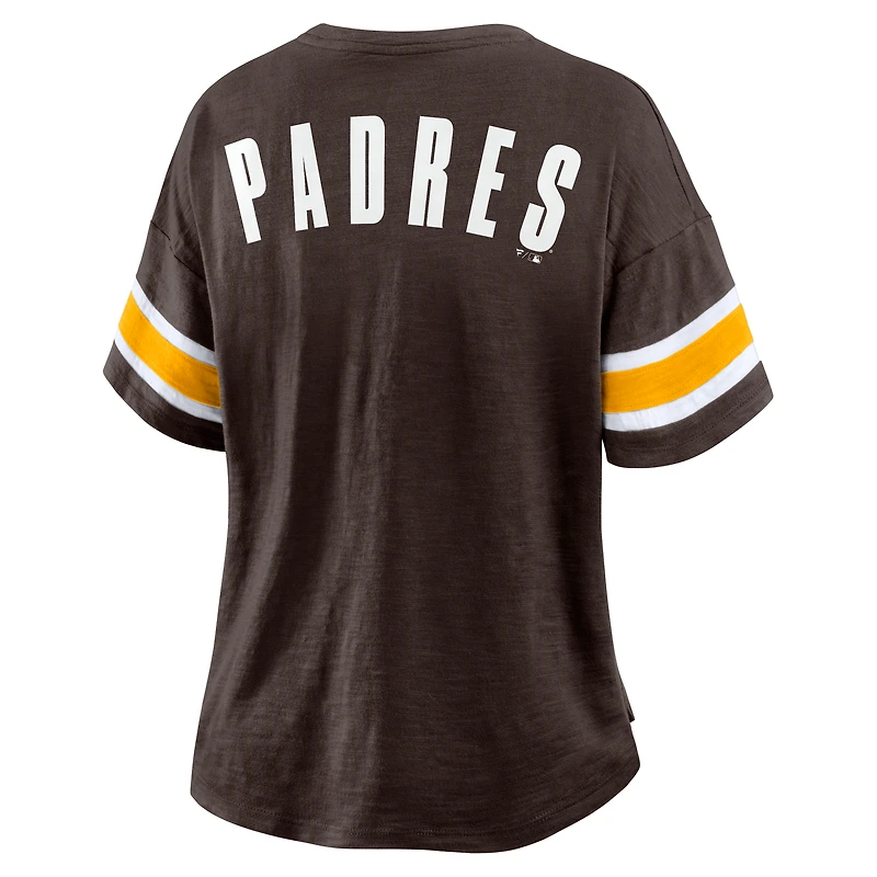 Women's Fanatics Brown San Diego Padres Curl Route T-Shirt