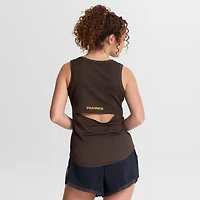 Débardeur de performance marron San Diego Padres pour femme, style Fanatics, dos en maille drapée