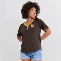 T-shirt col en V raglan Diva Star de la ligue des Padres San Diego pour femmes Fanatics Brown