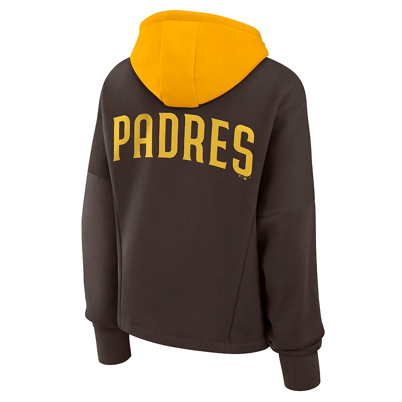 Women's Fanatics Brown San Diego Padres Oversized Legacy Favorite Spectator Pullover Hoodie