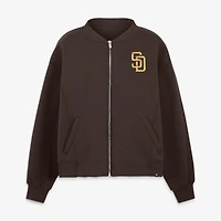 Veste zippée surdimensionnée marron San Diego Padres pour femme de Fanatics