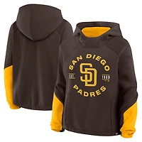 Women's Fanatics Brown San Diego Padres Oversized Time to Win Pullover Hoodie