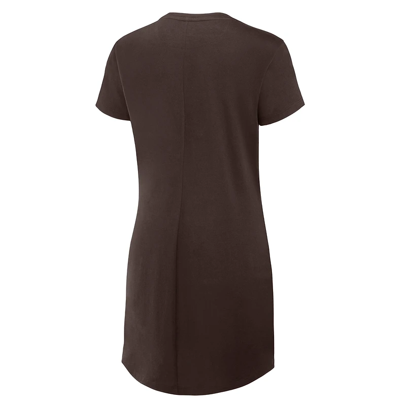 Robe t-shirt drapée froncée marron Fanatics pour femme des Padres de San Diego