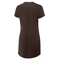 Robe t-shirt drapée froncée marron Fanatics pour femme des Padres de San Diego