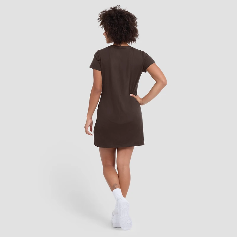 Robe t-shirt drapée froncée marron Fanatics pour femme des Padres de San Diego