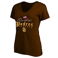 T-shirt à col en V grande taille Fanatics marron San Diego Padres USA 250 ans