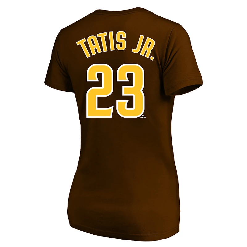 Women's Fanatics Fernando Tatis Jr. Brown San Diego Padres Plus Name & Number T-Shirt