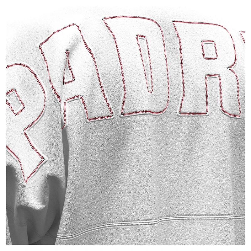 Women's Fanatics White San Diego Padres Baseball Stitch Spirit Jersey Long Sleeve T-Shirt
