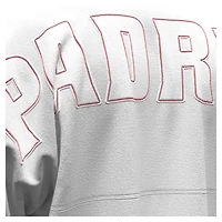Women's Fanatics White San Diego Padres Baseball Stitch Spirit Jersey Long Sleeve T-Shirt
