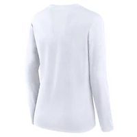 T-shirt léger à manches longues et coupe ajustée pour femme Fanatics White San Diego Padres