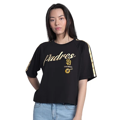 T-shirt raglan court G-III 4Her pour femme par Carl Banks, noir