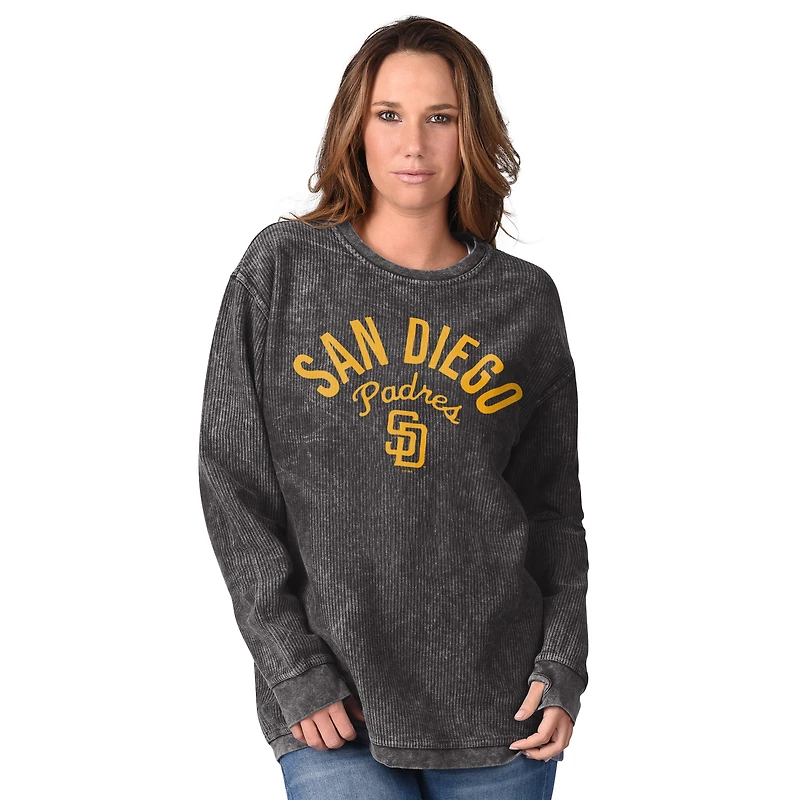 Sweat-shirt confortable en velours côtelé G-III 4Her de Carl Banks pour femme, noir, des Padres San Diego