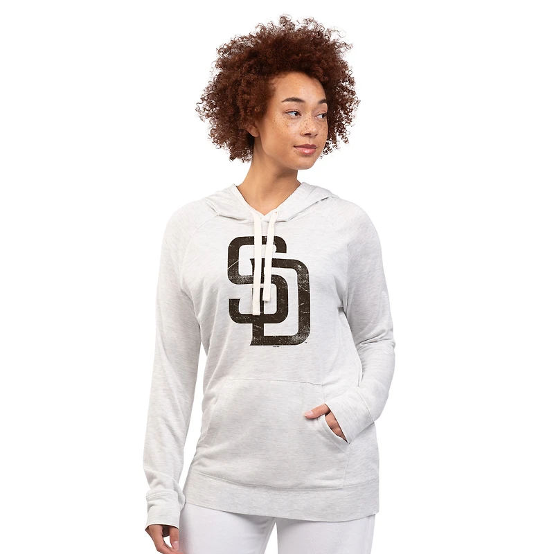 Women's G-III 4Her by Carl Banks Oatmeal San Diego Padres Pregame Pullover Hoodie
