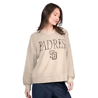 Sweat-shirt surdimensionné G-III 4Her pour femme par Carl Banks Sand des Padres de San Diego Vet II