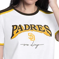T-shirt G-III 4Her pour femmes par Carl Banks, blanc, San Diego Padres First Lane Fashion