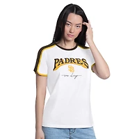 T-shirt G-III 4Her pour femmes par Carl Banks, blanc, San Diego Padres First Lane Fashion