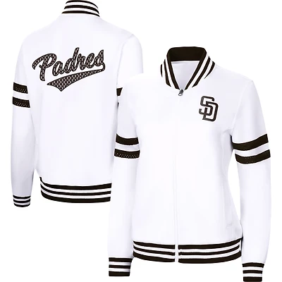 Women's G-III 4Her by Carl Banks White San Diego Padres Pre-Game - Full-Zip Track Jacket