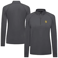 Women's Levelwear Charcoal San Diego Padres Kinetic Insignia 2.0 Raglan Quarter-Zip Top