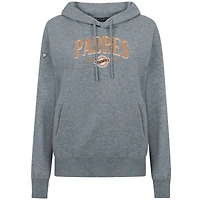 Women's Levelwear Gray San Diego Padres  Adorn Throwback Spellout Pullover Hoodie