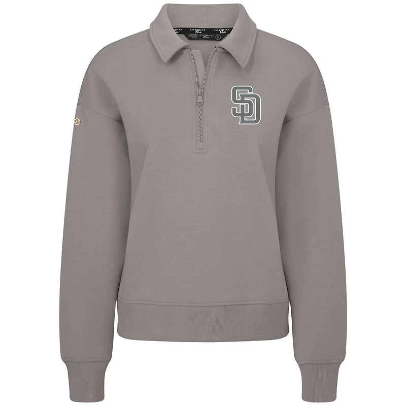 Women's Levelwear Gray San Diego Padres Canmore Quarter-Zip Pullover