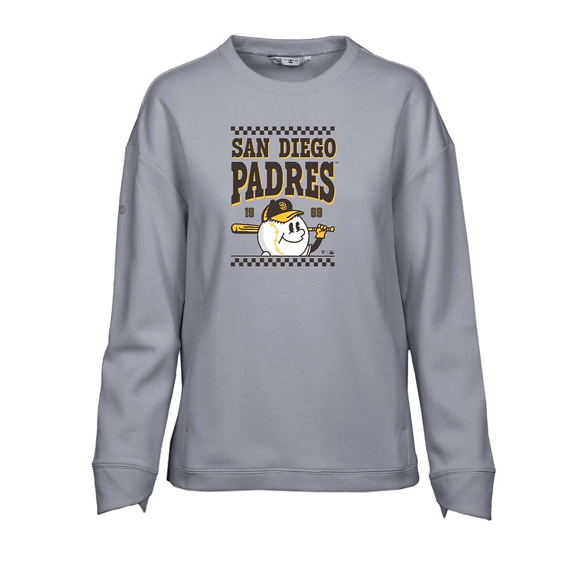 Sweat-shirt inaugural Fiona des Padres de San Diego pour femme, gris, Levelwear