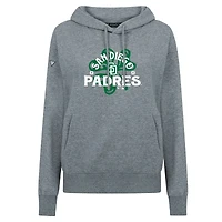 Sweat à capuche gris pour femme Levelwear San Diego Padres St. Patrick's Day Adorn Shamrock