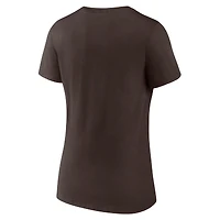 Women's Logo Athletic  Brown San Diego Padres Official V-Neck T-Shirt