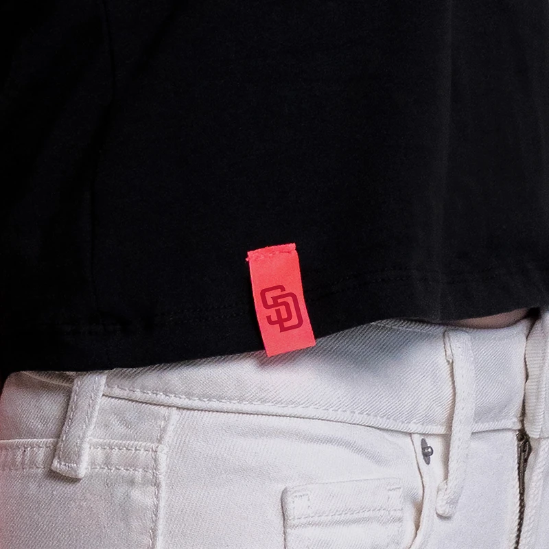 Women's Lusso Black San Diego Padres Noelle V-Neck Tank Top