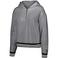 Sweat à capuche gris Lusso San Diego Padres Magnolia trois quarts zippé pour femme