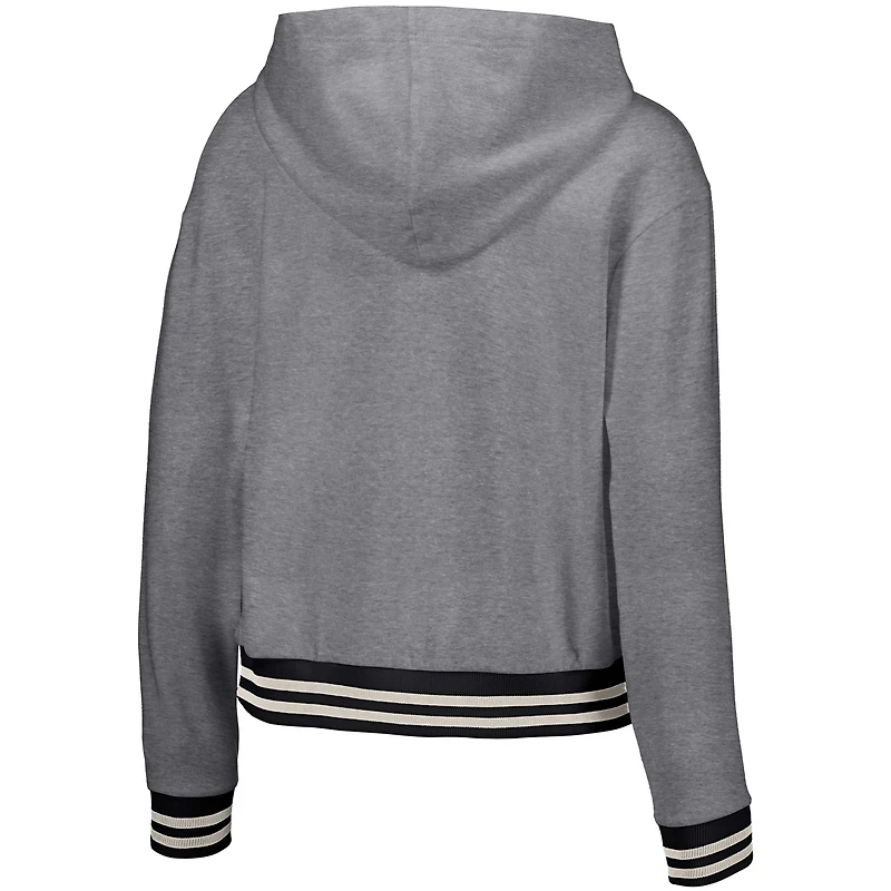 Sweat à capuche gris Lusso San Diego Padres Magnolia trois quarts zippé pour femme